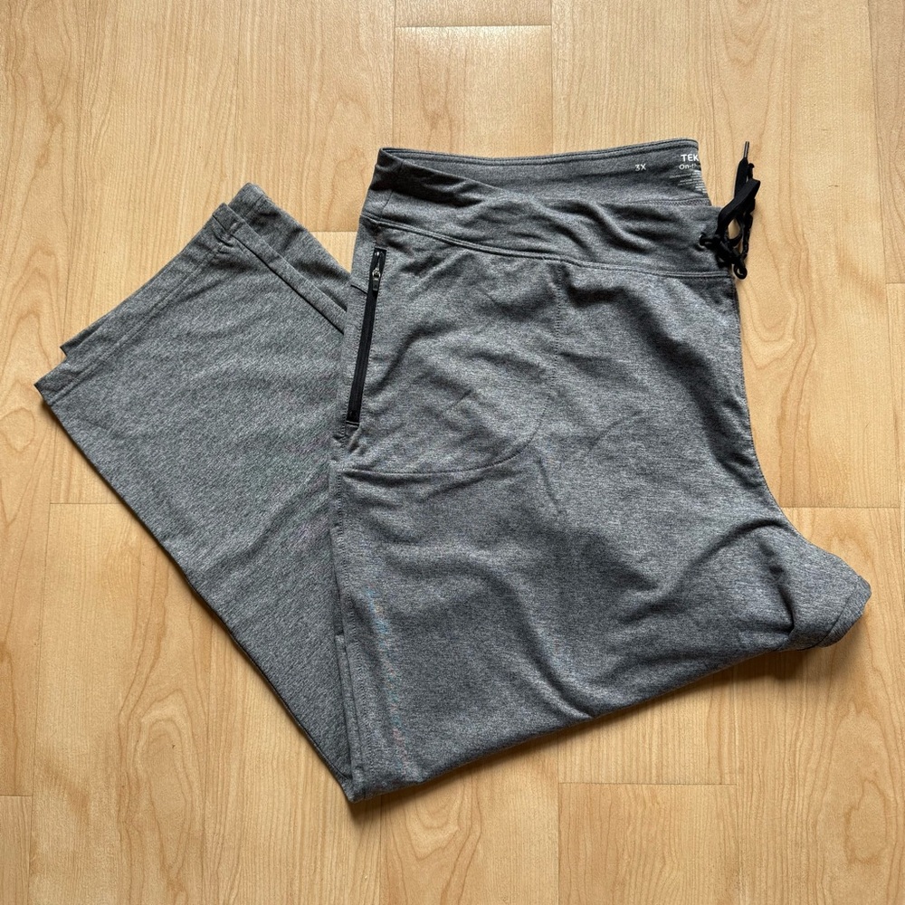 Tek Gear heather grey athletic pants, straight cut, sz 3x